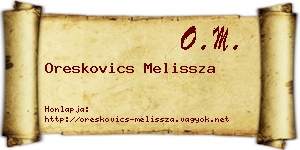 Oreskovics Melissza névjegykártya